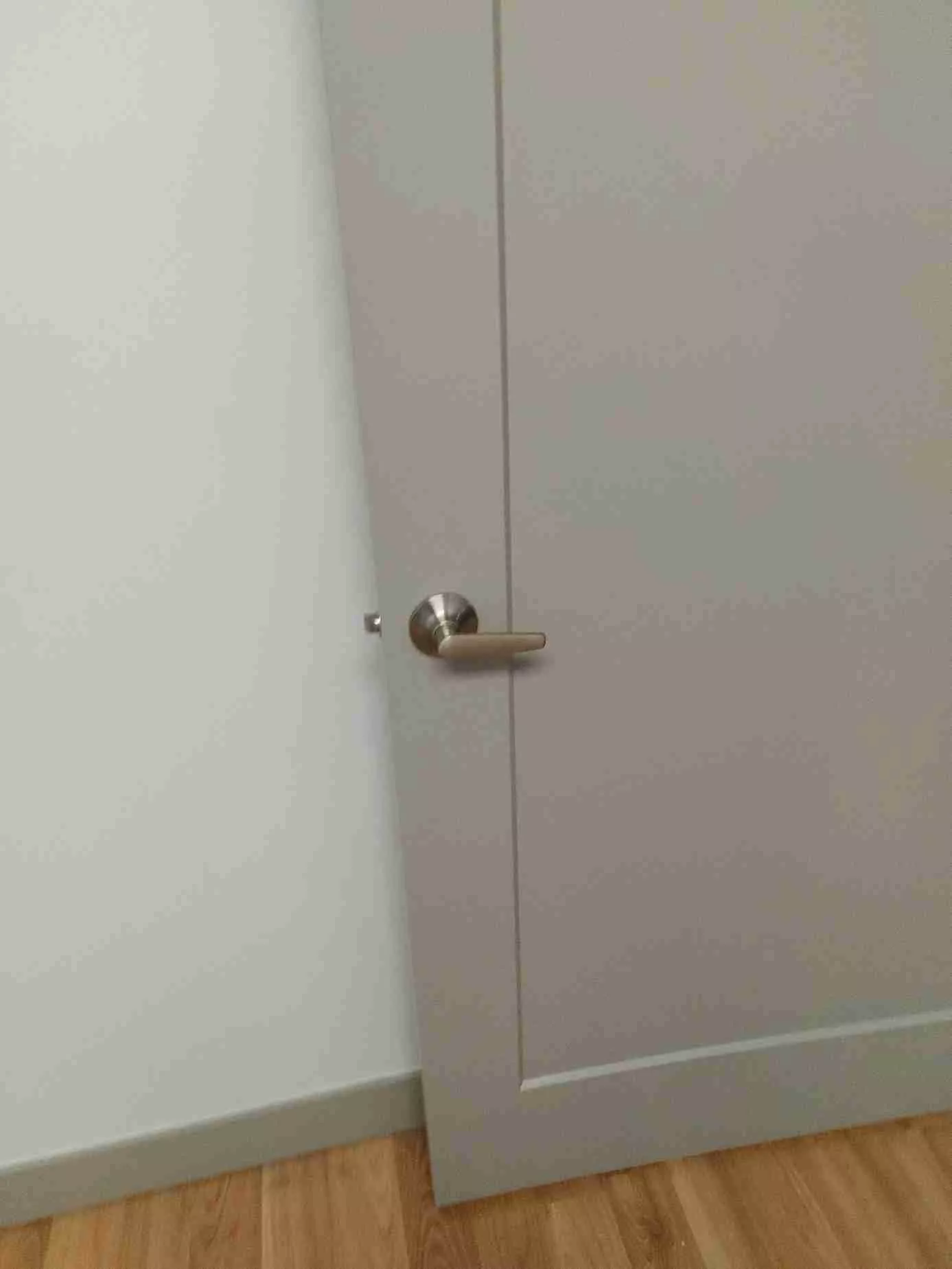 Door before the electronic lock installation